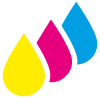 Gotas de tinta CMYK